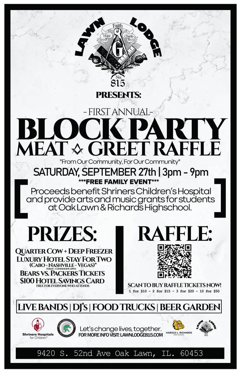 First Annual Lawn Lodge Block Party – Meat & Greet Raffle