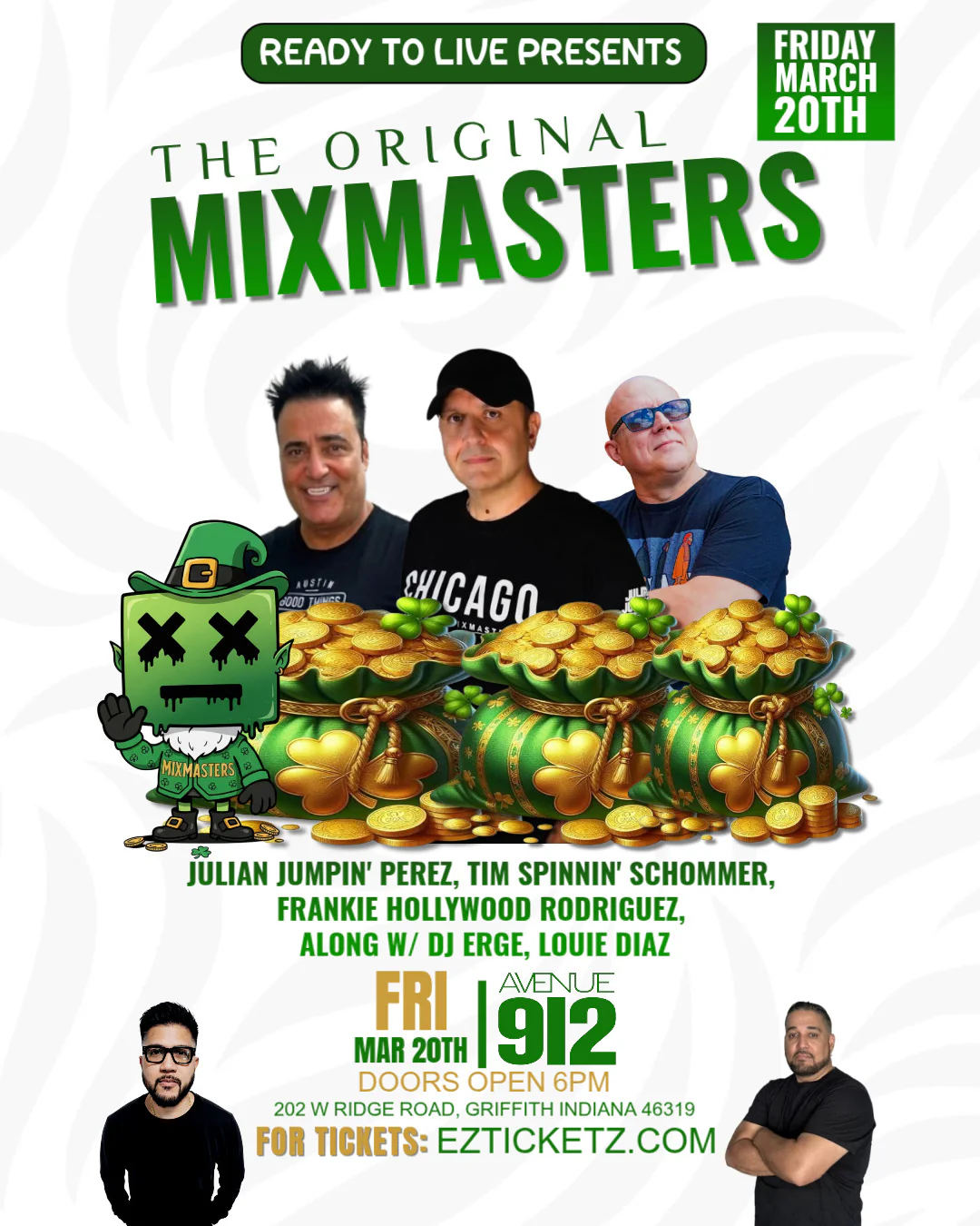 Mixmasters St. Patrick’s Day Party at Avenue 912 Featuring the Original B96 Legends